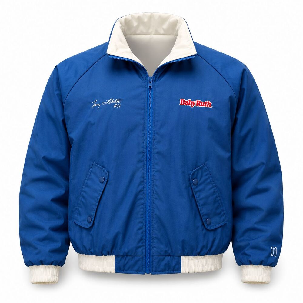 Vintage 80's Baby Ruth Racing Jacket L Blue  Terry Labonte 11 Nascar Full Zip